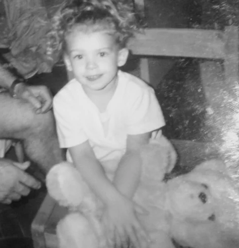 Black and white portrait of Laura Alt as a child