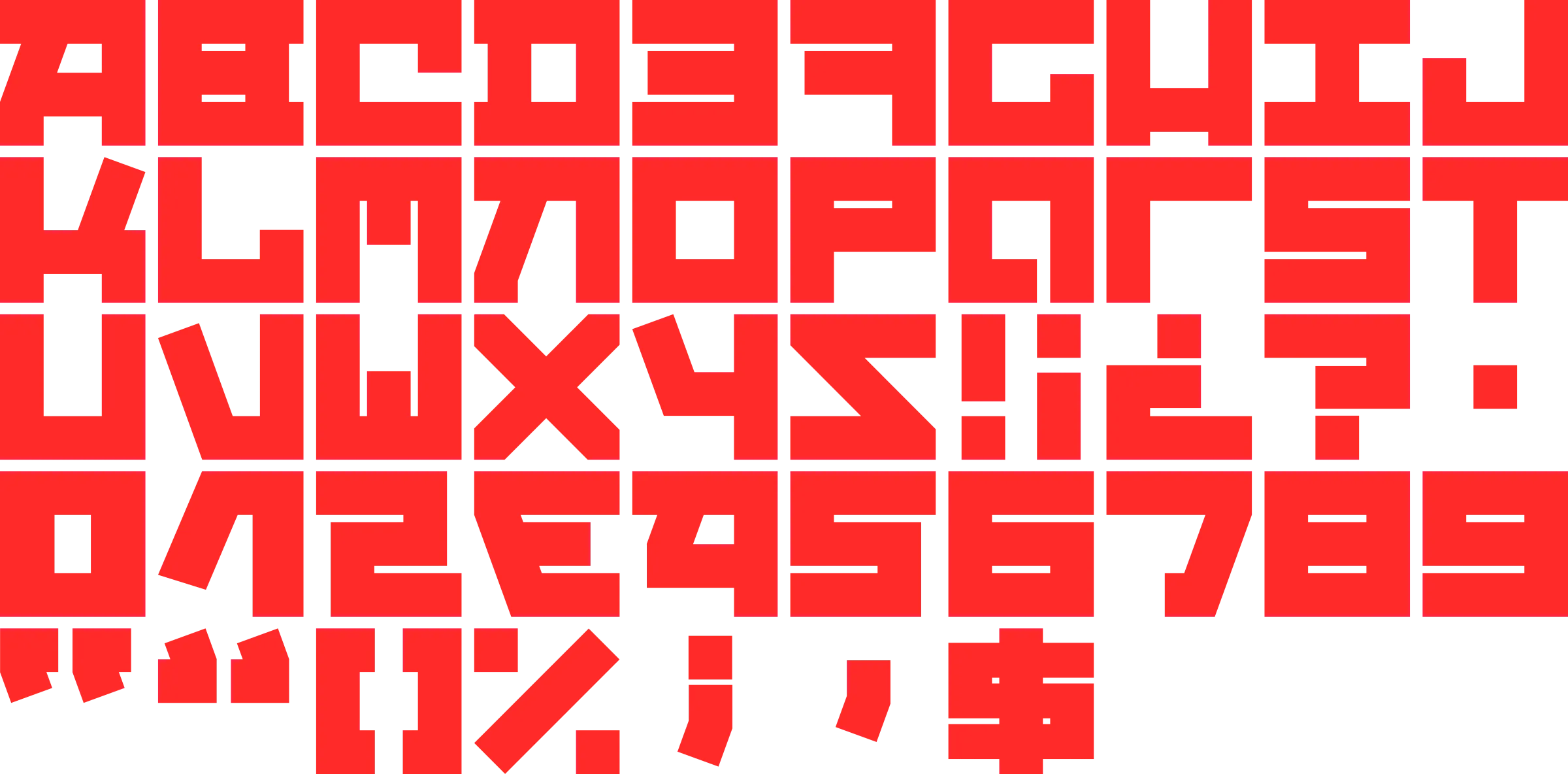 Constructa Solid alphabet system in red and black