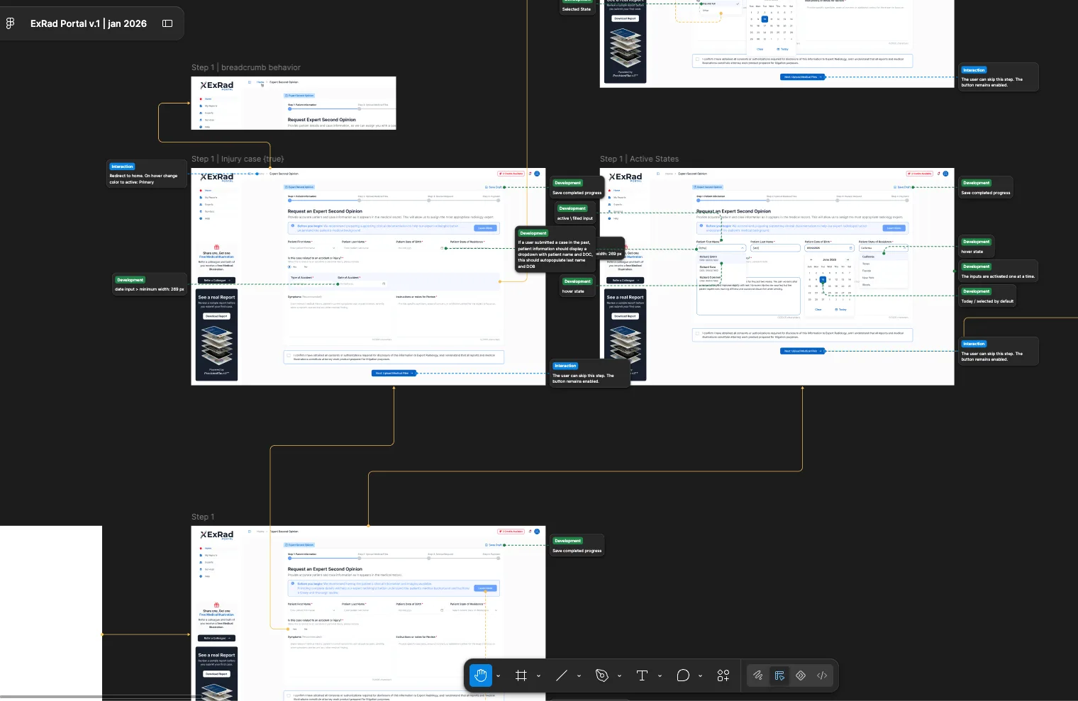 ExRad Portal Patient Information step